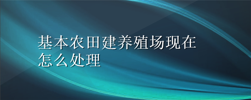 基本农田建养殖场现在怎么处理