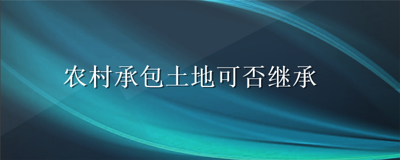 农村承包土地可否继承