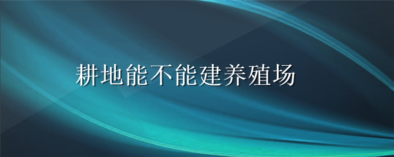 耕地能不能建养殖场