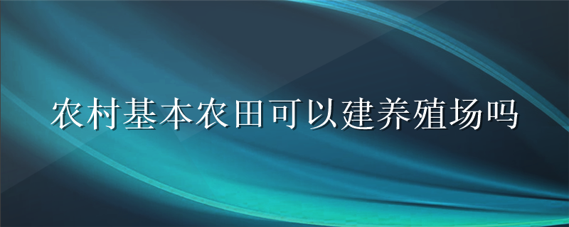 农村基本农田可以建养殖场吗